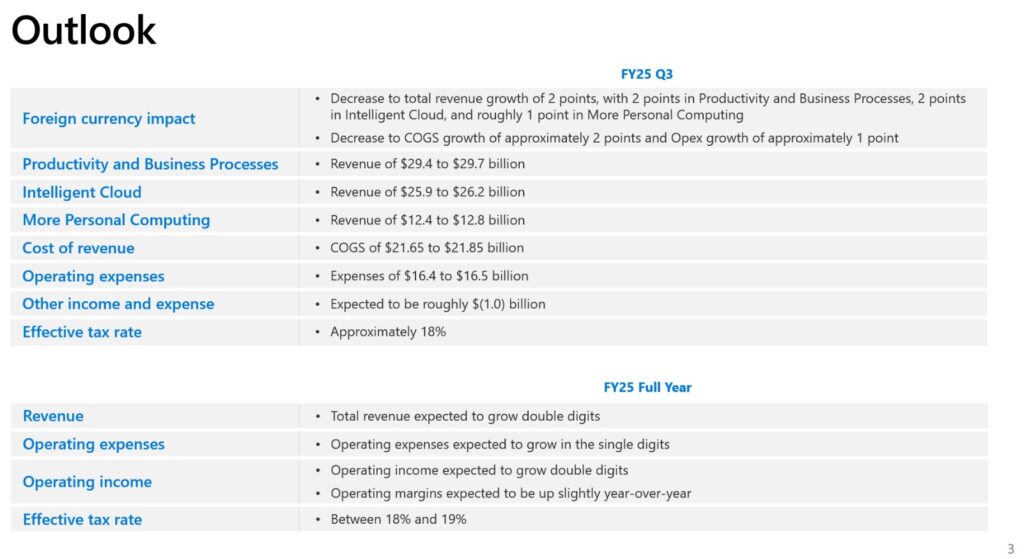 MSFT - Q3 and FY2025 Outlook