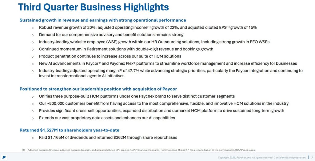 PAYX - Q3 2026 Business Highlights